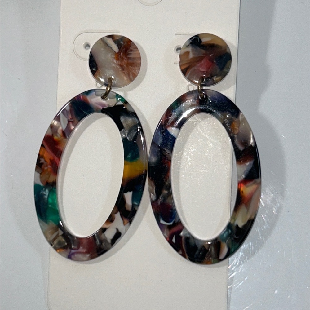 NWOT Artisan Handmade Colorful Contemporary Dangle Earrings